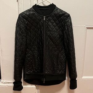 Black Quilted Leather Jacket size 36